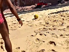 Gorda, Playa, Mamada, Ébano, Gay, Montar, Chupando, Tetas