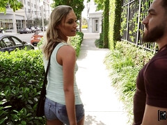 Amateur, Rubia, Mamada, Polla, Corridas faciales, Tetas naturales, Al aire libre, Pov