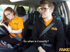 Ella Hughes And Ryan Ryder In Fake Driving Instructor Fucks His Cute Ginger Teen Student In The Car And Gives Her A Creampie