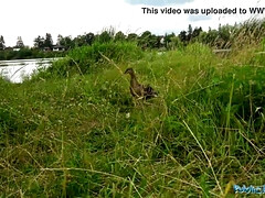 Hot Spanish amateur's pussy pounded hard outdoors for cash