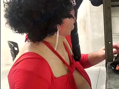 DeeDeeSlut69 shows off the lines of her hips