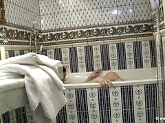 茶髪の, 巨乳な, チン, Hd, オーガズム, シャワー, 一人, タトゥー