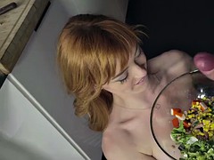 Teen red-haired cutie Anny Aurora takes a big piece of meat in her hole