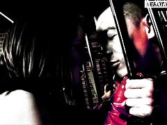 緊縛, デカパイ, ゴム, 三人, オッパイの