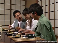 Busty japanese threesome teen gets fucked