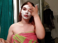 Leie, Bad, Hd, Maske, Masturbation, Orgasmus, Rotschopf, Jungendliche (18+)