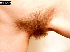 Sexy high-heeled girlfriend Alexa is touching her hungry hairy pussy