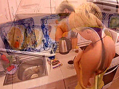 Cum swallowing, platinum-blonde, anal invasion