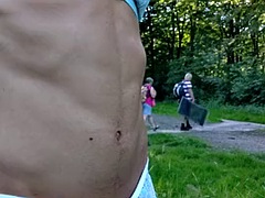 Leie, Grosser schwanz, Lingerie, Im freien, Öffentlich, Transfrau