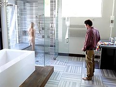 Boss slut caught on Dildo Thief video: small tits babe gets hardcore sex with his big cock