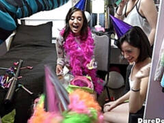 Bitchy partying sluts Gia Paige and Nora Doll are fucking with random guys