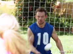 Big Tits In Sports (Brazzers): Busty Blonde's Ball Handling Lesson
