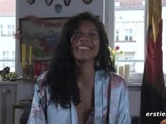 Hot Sex Interview  with ebony nymph Caroline - amateurs