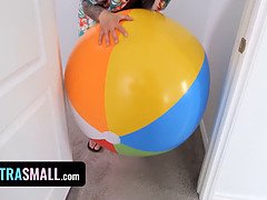 Stepdad's monster cock gets stretched by Little Stepdaughter Mira Monroe's feet - Exxxtra Small