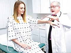 Doctor slides his dick inside Kyler Quinn's warm moisture