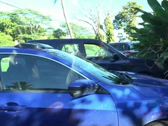 Niki enjoys the ride on the road to Hana.