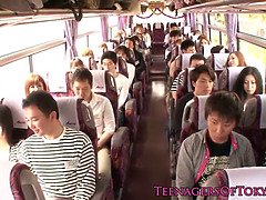 アジア人, バス, カワイイ, Hd, 日本人, ティーン, 三人
