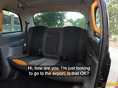 British blonde British woman fucks taxi driver before her flight for some hot outdoor action