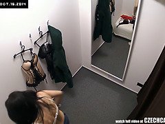 Czech Brunette Teen Spied With Security Cam